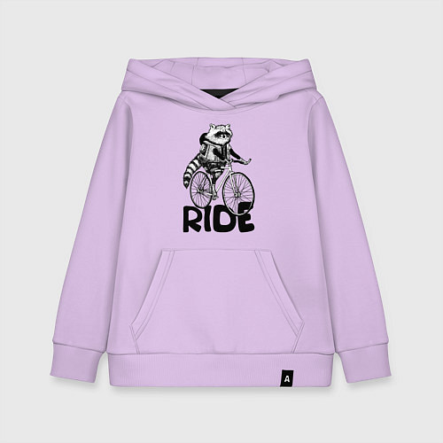Детская толстовка-худи Raccoon ride / Лаванда – фото 1