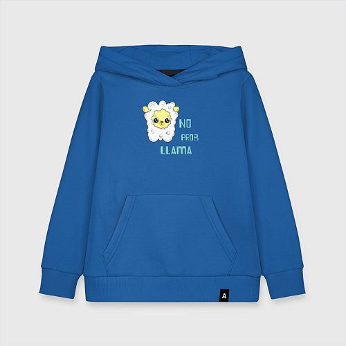 Детская толстовка-худи Не проблема ламы - no problama / Синий – фото 1