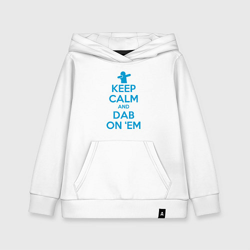 Детская толстовка-худи Keep calm and dab / Белый – фото 1