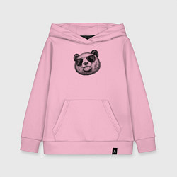 Толстовка детская хлопковая Панда в очках, цвет: светло-розовый