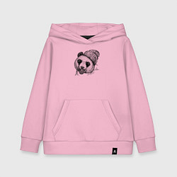 Толстовка детская хлопковая Панда хипстер, цвет: светло-розовый
