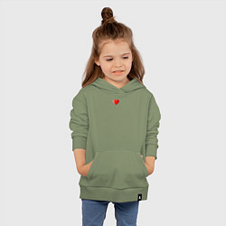 Толстовка детская хлопковая Маленькое сердечко кулон, цвет: авокадо — фото 2