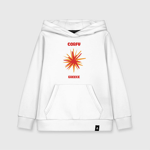 Детская толстовка-худи Корфу - Греция / Белый – фото 1