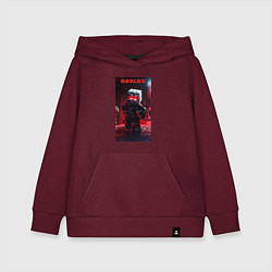 Толстовка детская хлопковая Roblox red style, цвет: меланж-бордовый
