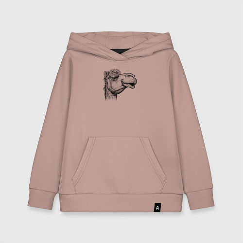 Детская толстовка-худи Голова верблюда / Пыльно-розовый – фото 1