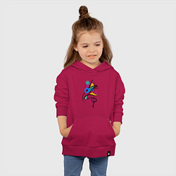 Толстовка детская хлопковая Яркая разноцветная абстракция, цвет: маджента — фото 2