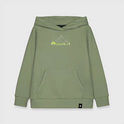 Толстовка детская хлопковая Горы да лес, цвет: авокадо
