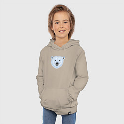 Толстовка детская хлопковая Полярный медведь, цвет: миндальный — фото 2
