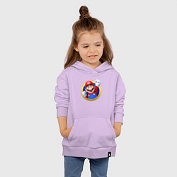 Толстовка детская хлопковая Марио значок, цвет: лаванда — фото 2