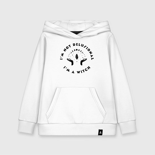 Детская толстовка-худи Надпись Я ведьма / Белый – фото 1