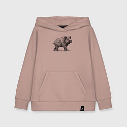 Толстовка детская хлопковая Кабан гуляет, цвет: пыльно-розовый