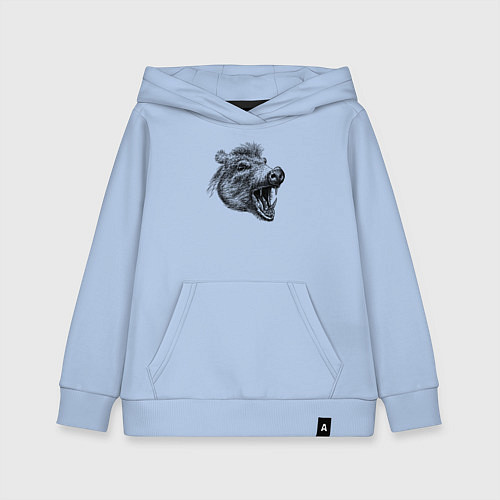 Детская толстовка-худи Кабан рычит / Мягкое небо – фото 1