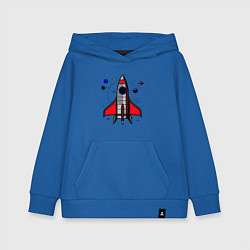Толстовка детская хлопковая Ракета на взлете, цвет: синий