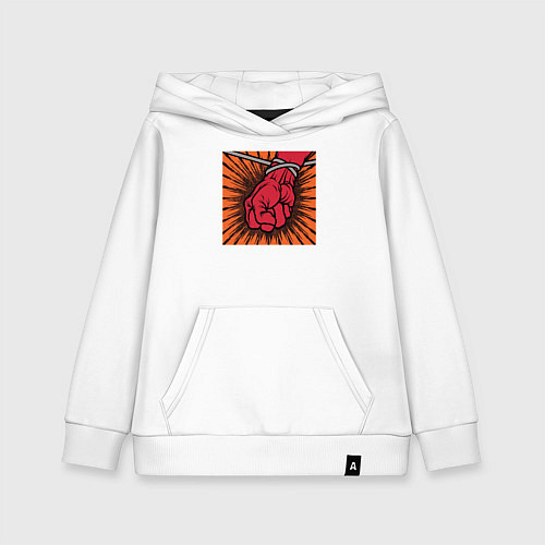 Детская толстовка-худи Обложка альбома St Anger группы Metallica / Белый – фото 1