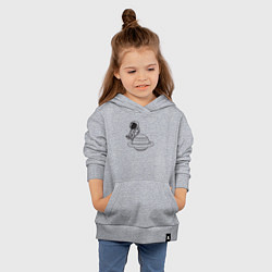 Толстовка детская хлопковая Космонавт сидит на планете, цвет: меланж — фото 2