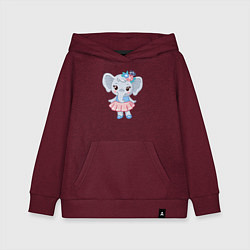 Толстовка детская хлопковая Elephant girl, цвет: меланж-бордовый