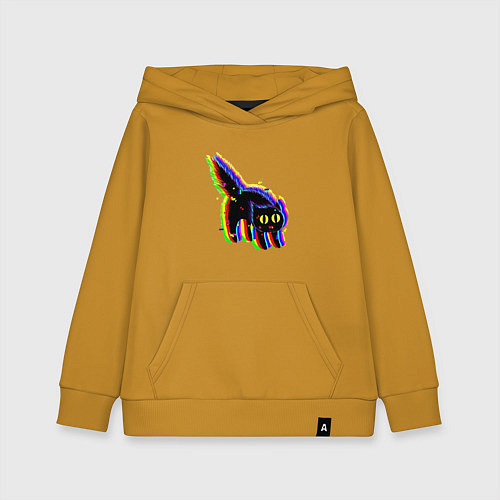 Детская толстовка-худи Глюк кот - Technical Glitch / Горчичный – фото 1