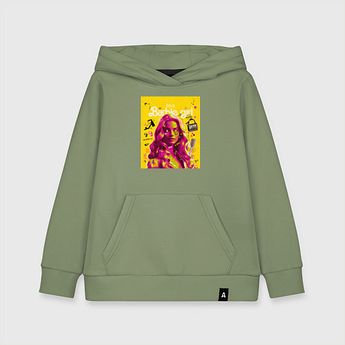 Детская толстовка-худи Barbie girl / Авокадо – фото 1