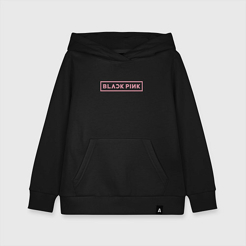 Детская толстовка-худи Black pink - logotype - South Korea / Черный – фото 1