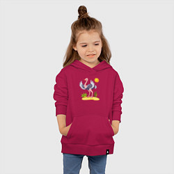 Толстовка детская хлопковая Солнечный страус, цвет: маджента — фото 2