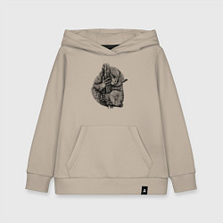 Толстовка детская хлопковая Долгопят спит, цвет: миндальный