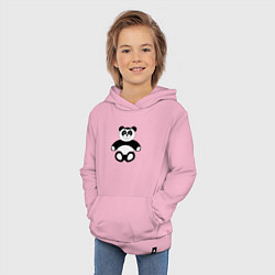 Толстовка детская хлопковая Панда медведь cartoon, цвет: светло-розовый — фото 2