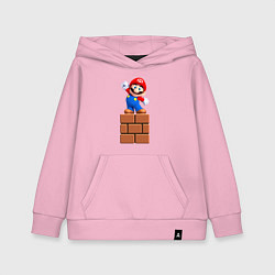 Толстовка детская хлопковая Маленький Марио, цвет: светло-розовый