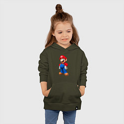 Толстовка детская хлопковая Марио стоит, цвет: хаки — фото 2