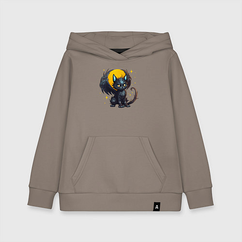 Детская толстовка-худи Cat dragon / Утренний латте – фото 1