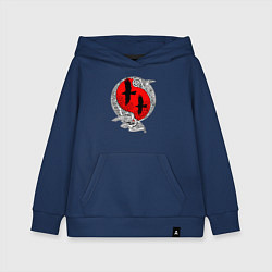 Толстовка детская хлопковая Вороны Одина - кельтский узор, цвет: тёмно-синий