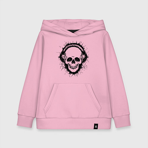 Детская толстовка-худи Смеющийся череп / Светло-розовый – фото 1