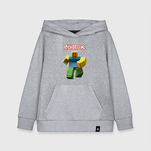 Детская толстовка-худи Roblox бегущий персонаж / Меланж – фото 1