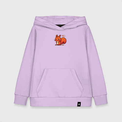 Детская толстовка-худи Грустная белка / Лаванда – фото 1