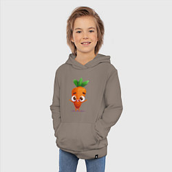Толстовка детская хлопковая Морковка кавайная, цвет: утренний латте — фото 2