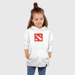 Толстовка детская хлопковая Dota 2 логотип, цвет: белый — фото 2