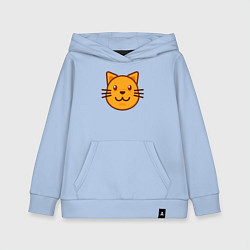 Толстовка детская хлопковая Оранжевый котик счастлив, цвет: мягкое небо