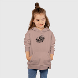 Толстовка детская хлопковая Панда жует бамбук, цвет: пыльно-розовый — фото 2