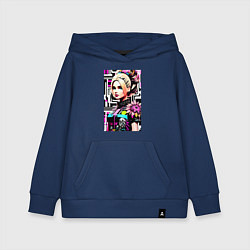 Толстовка детская хлопковая Barbie - pop art stylization, цвет: тёмно-синий
