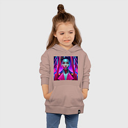 Толстовка детская хлопковая Девушка в костюме для цирковой гимнастики, цвет: пыльно-розовый — фото 2