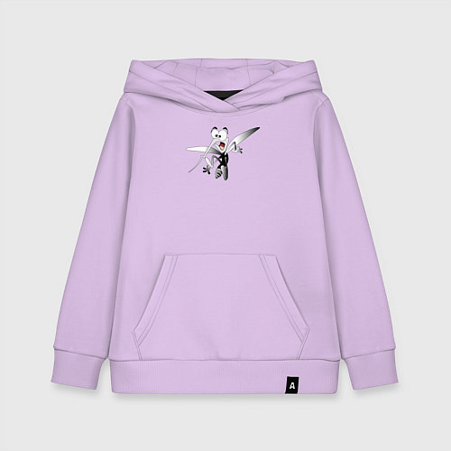 Детская толстовка-худи Напуганный-комар / Лаванда – фото 1