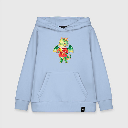 Детская толстовка-худи Новогодний милый дракончик / Мягкое небо – фото 1