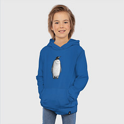 Толстовка детская хлопковая Пингвин стоит анфас, цвет: синий — фото 2