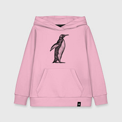 Толстовка детская хлопковая Пингвин сбоку, цвет: светло-розовый