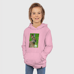 Толстовка детская хлопковая Зайчик с одуванчиком, цвет: светло-розовый — фото 2