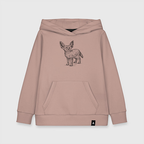 Детская толстовка-худи Фенек симпатичный / Пыльно-розовый – фото 1