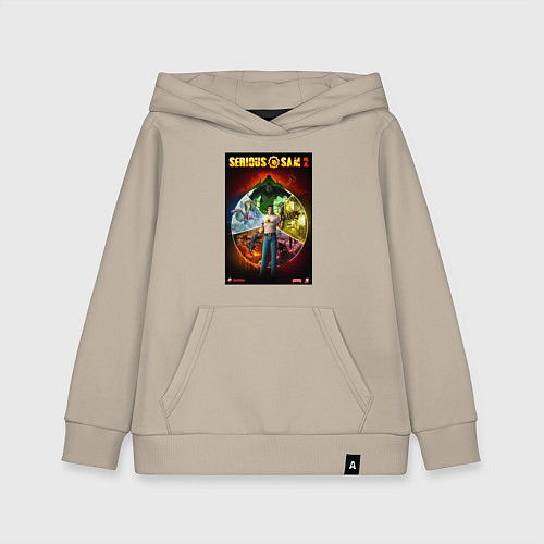 Детская толстовка-худи Serious Sam 2 - all bosses / Миндальный – фото 1