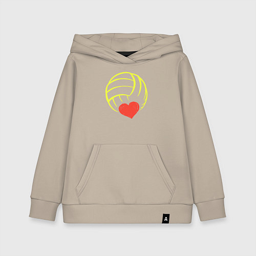 Детская толстовка-худи Volley love / Миндальный – фото 1