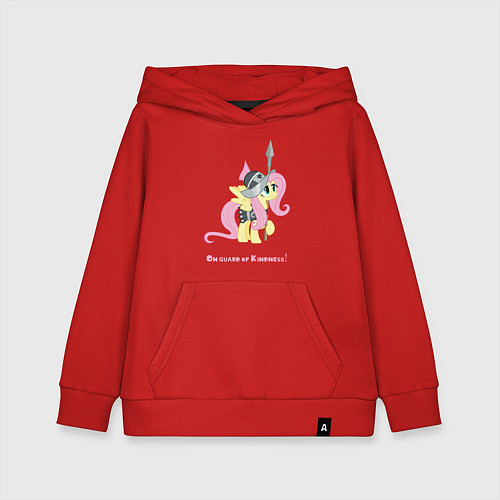 Детская толстовка-худи Флаттершай на страже добра / Красный – фото 1