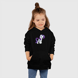 Толстовка детская хлопковая Рарити из My Little Pony в кино, цвет: черный — фото 2