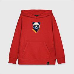 Толстовка детская хлопковая Панда в модных очках, цвет: красный